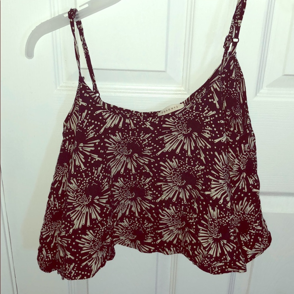 💕Crop top spaghetti blouse with printed fireworks